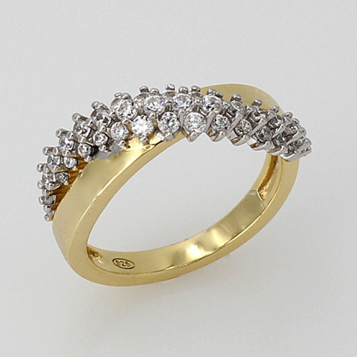 Sunshine CZ Crossover Band Ring - John Ross Jewellers