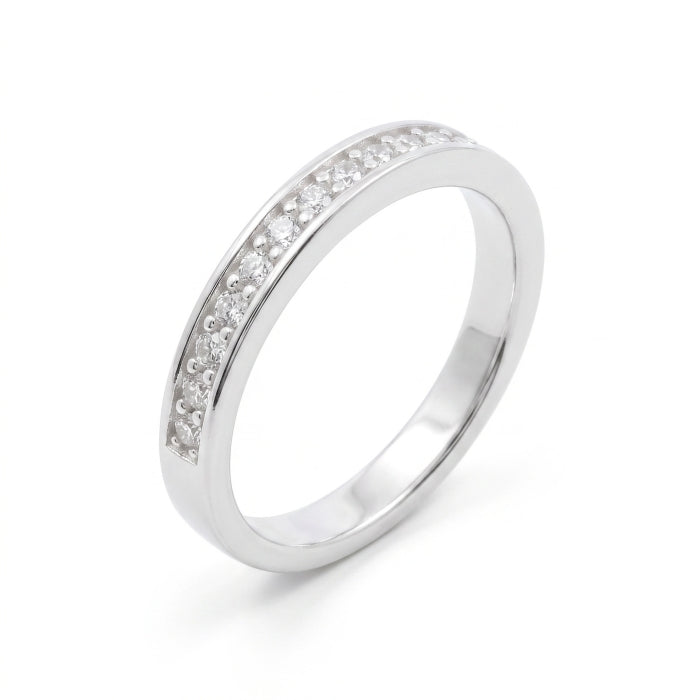 Silver CZ Half Eternity Ring