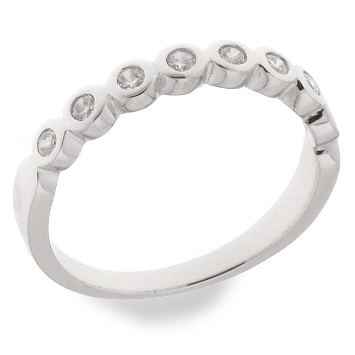 Silver Rubover CZ Eternity Ring
