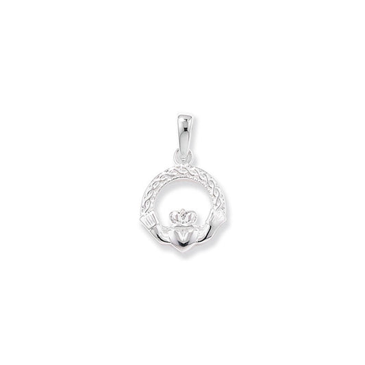 Silver Braided Claddagh Necklace