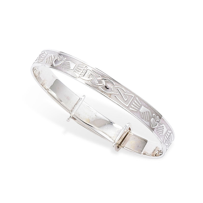 Silver Baby Claddagh Bangle - John Ross Jewellers