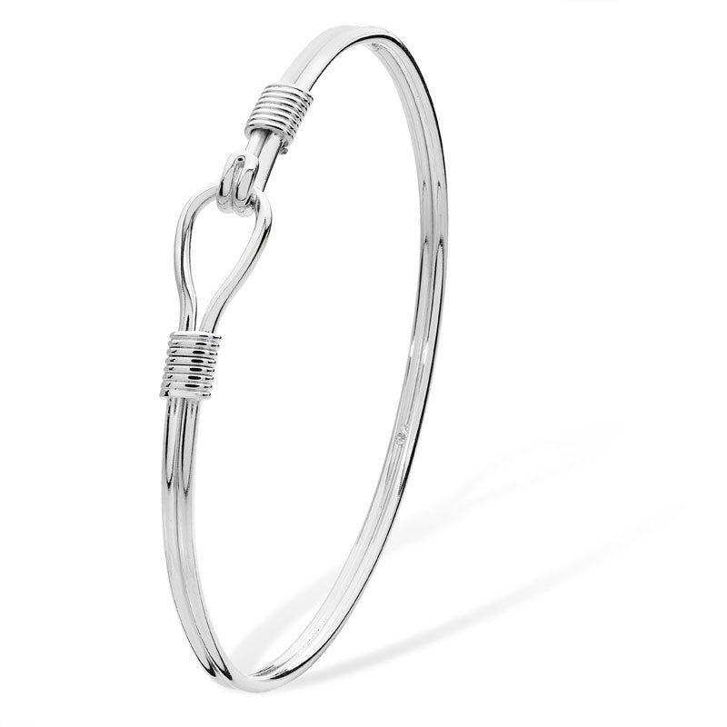 Silver Solid Knot Bangle - John Ross Jewellers