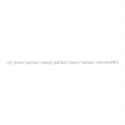 Silver CZ Paperlink Bracelet - John Ross Jewellers