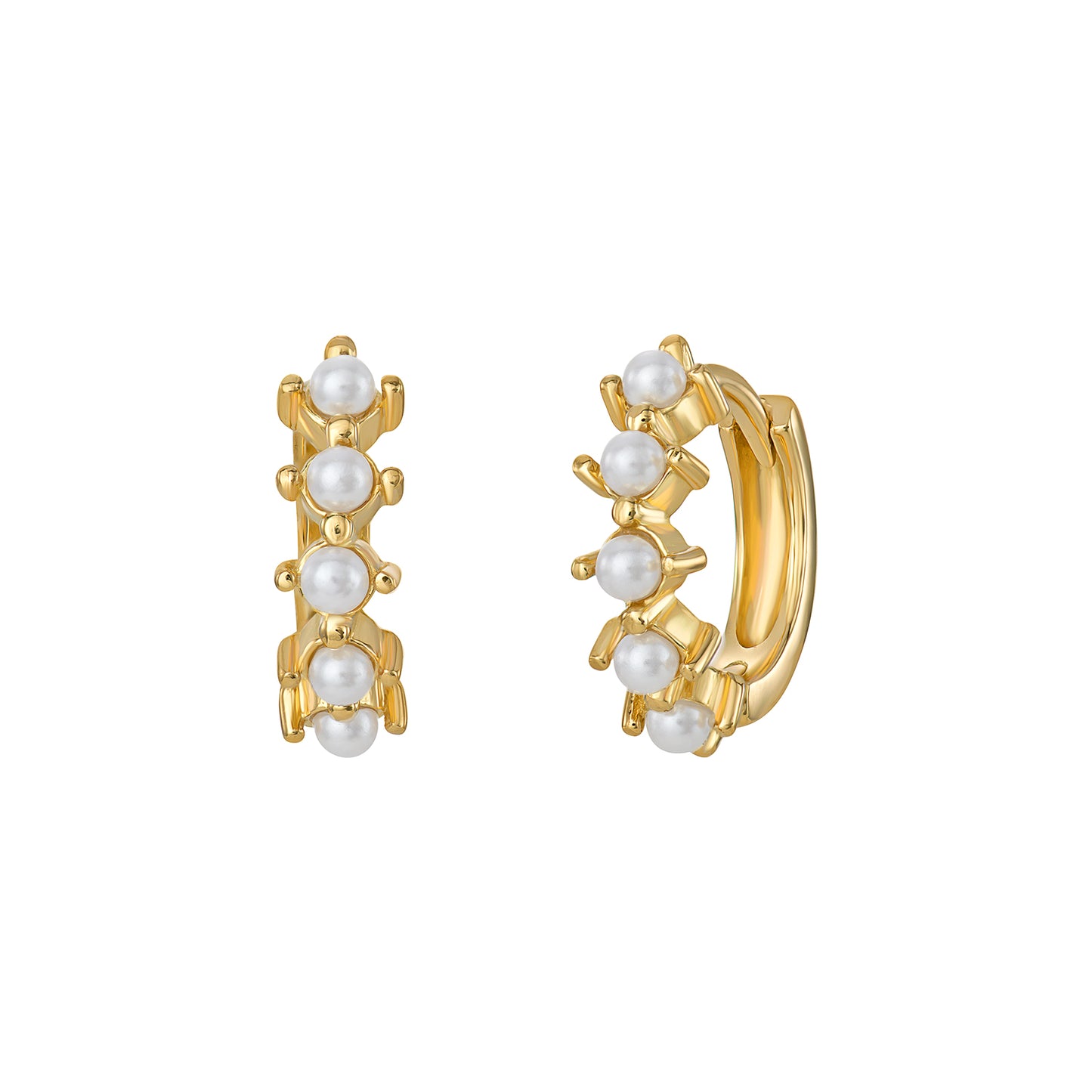 Sunshine Pearl Huggie Hoop Earrings - John Ross Jewellers