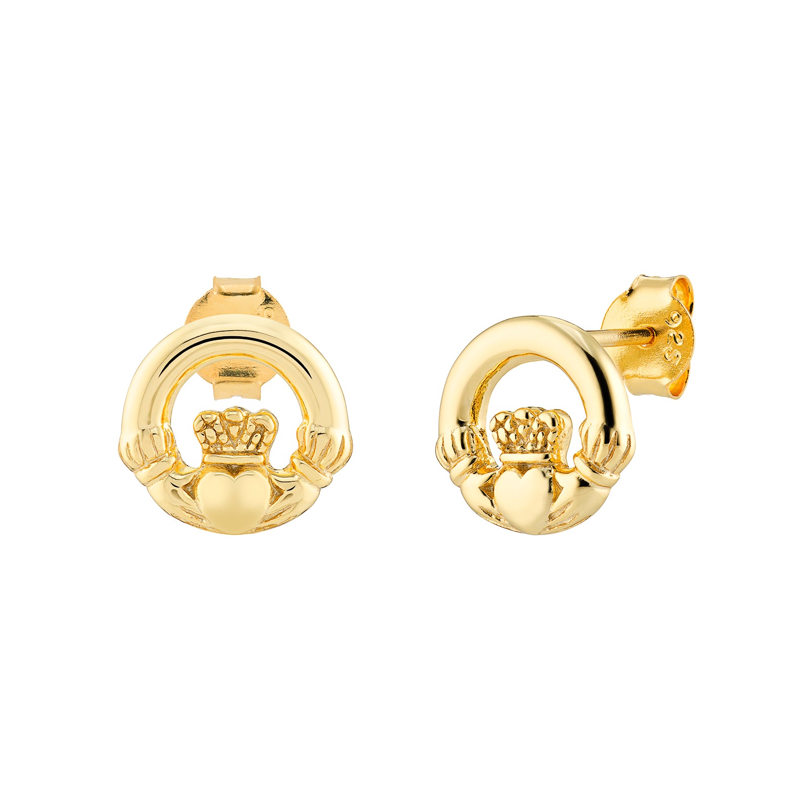 Sunshine Claddagh Stud Earrings - John Ross Jewellers