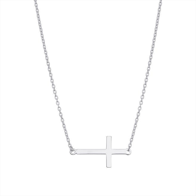 Silver Inline Cross Necklace - John Ross Jewellers
