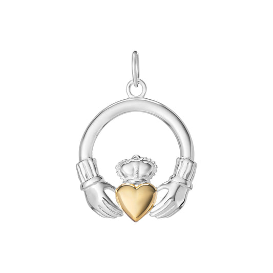 Sunshine Two Tone Claddagh Necklace - John Ross Jewellers