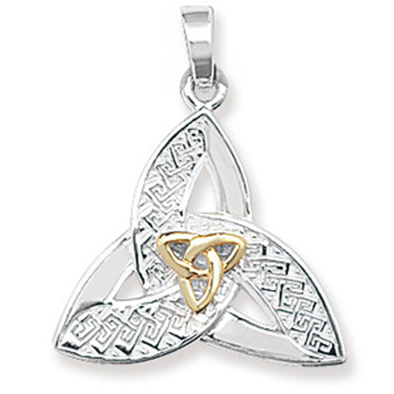 Silver Two Tone Trinity Knot Necklace - John Ross Jewellers