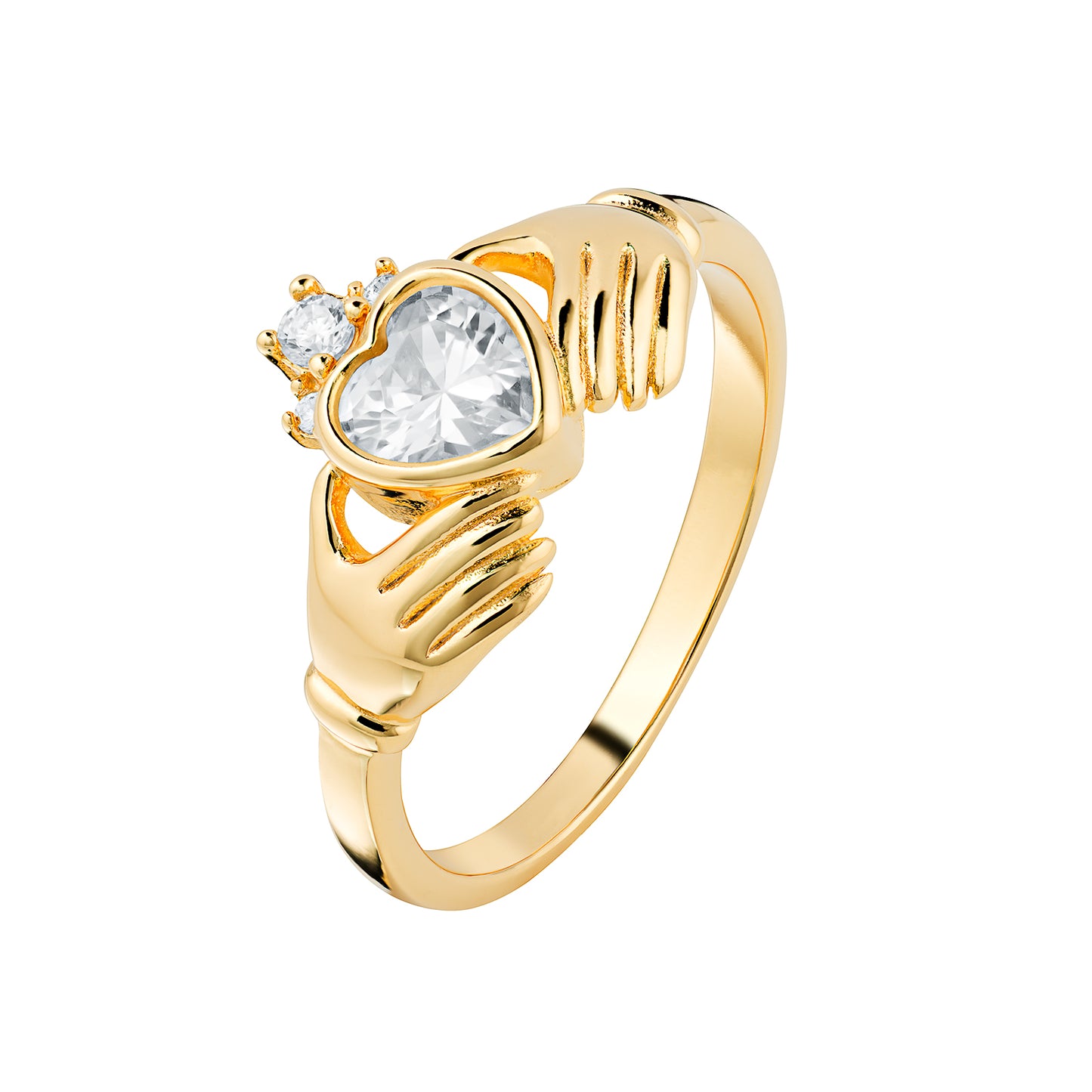 Sunshine CZ Claddagh Ring - John Ross Jewellers