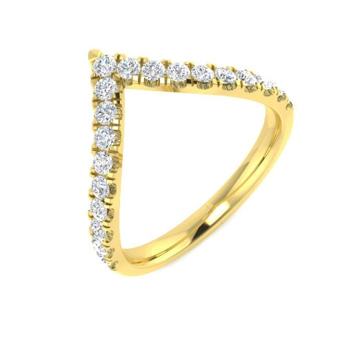 9ct Gold Deep Wishbone Ring | Lab Grown 0.41ct - John Ross Jewellers