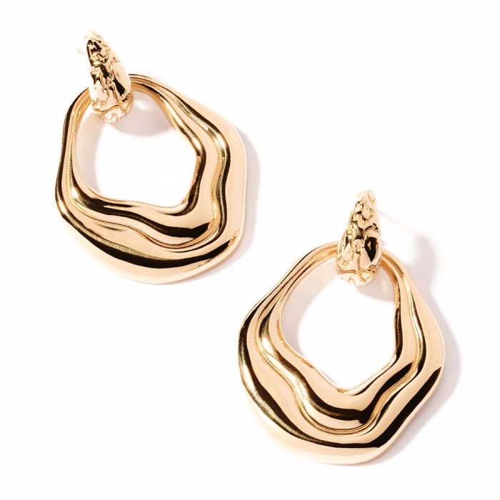 Rebecca Ursula - Long Wave Drop Earrings - John Ross Jewellers