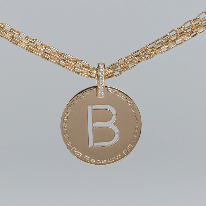 REBECCA MyWorld Letter Necklace - Gold|Four-Strand|Large Initial