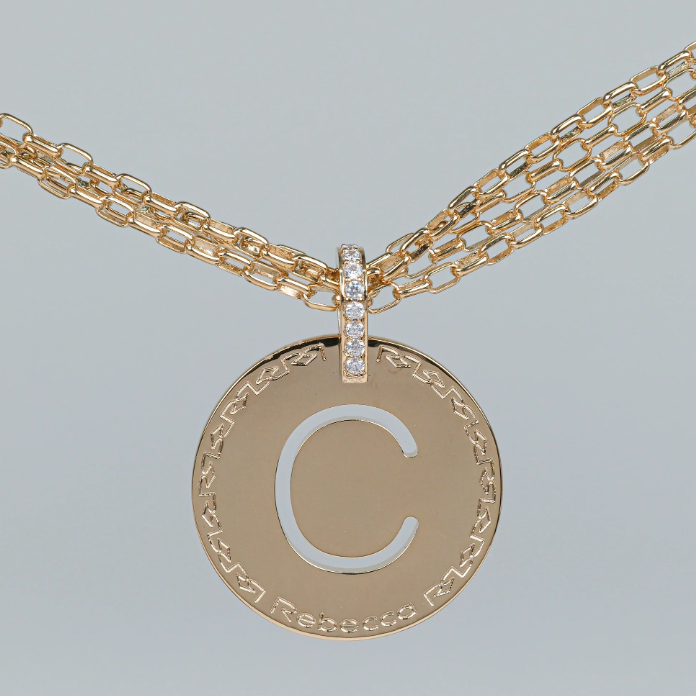 REBECCA MyWorld Letter Necklace - Gold|Four-Strand|Large Initial