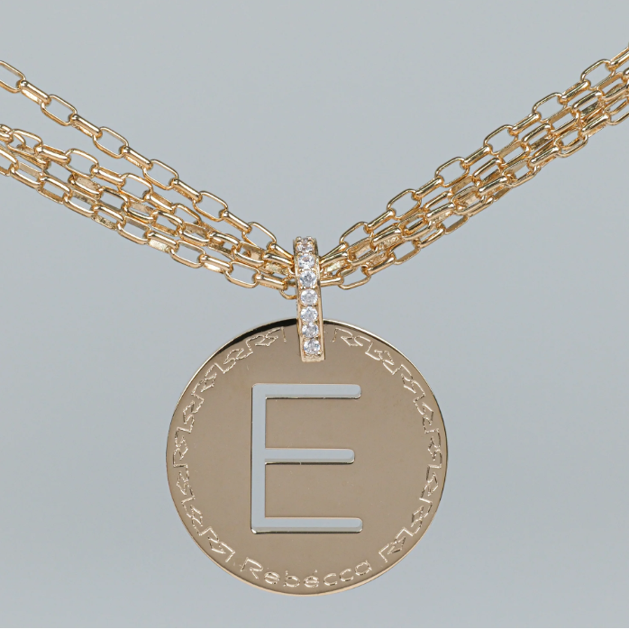 REBECCA MyWorld Letter Necklace - Gold|Four-Strand|Large Initial