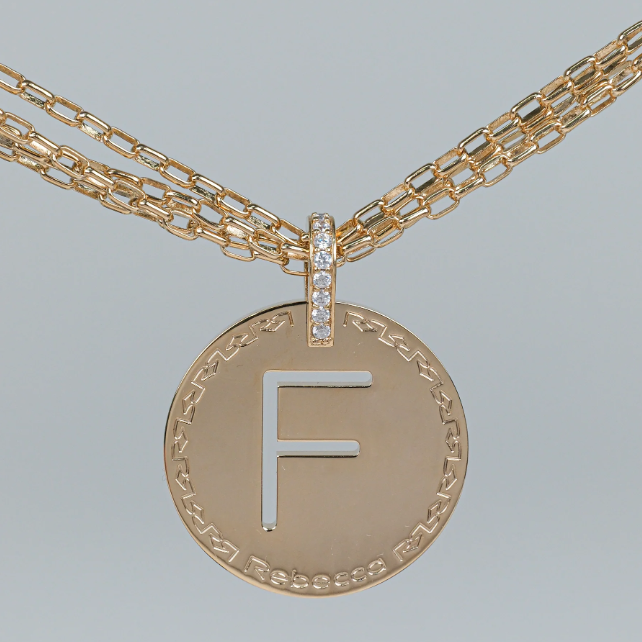 REBECCA MyWorld Letter Necklace - Gold|Four-Strand|Large Initial
