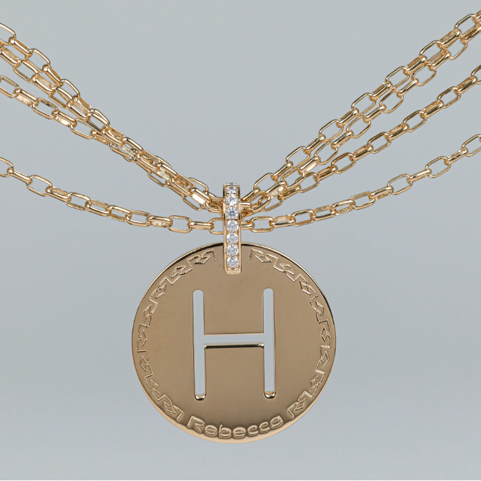 REBECCA MyWorld Letter Necklace - Gold|Four-Strand|Large Initial
