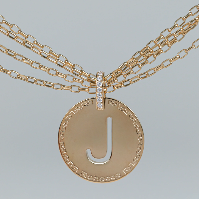 REBECCA MyWorld Letter Necklace - Gold|Four-Strand|Large Initial