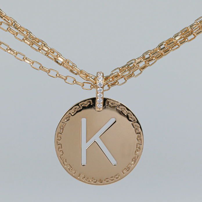 REBECCA MyWorld Letter Necklace - Gold|Four-Strand|Large Initial