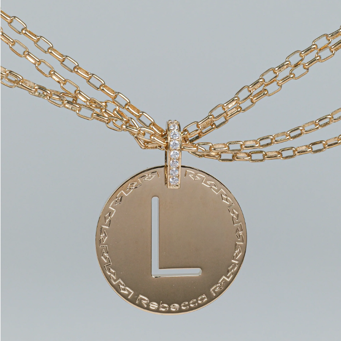 REBECCA MyWorld Letter Necklace - Gold|Four-Strand|Large Initial