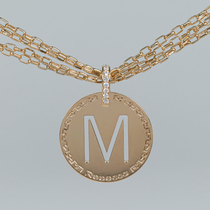 REBECCA MyWorld Letter Necklace - Gold|Four-Strand|Large Initial
