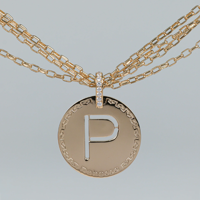 REBECCA MyWorld Letter Necklace - Gold|Four-Strand|Large Initial