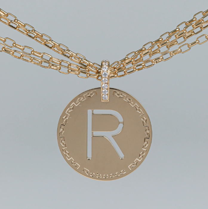 REBECCA MyWorld Letter Necklace - Gold|Four-Strand|Large Initial