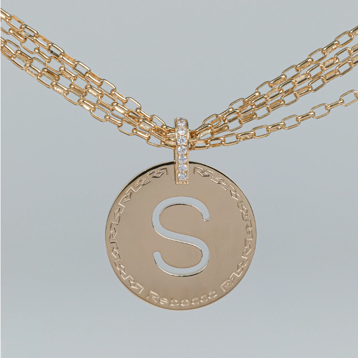 REBECCA MyWorld Letter Necklace - Gold|Four-Strand|Large Initial