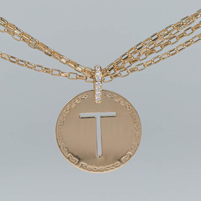 REBECCA MyWorld Letter Necklace - Gold|Four-Strand|Large Initial