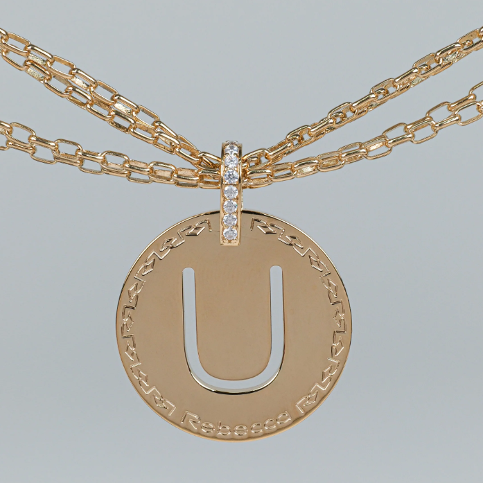 REBECCA MyWorld Letter Necklace - Gold|Four-Strand|Large Initial