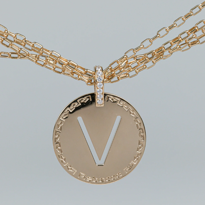 REBECCA MyWorld Letter Necklace - Gold|Four-Strand|Large Initial
