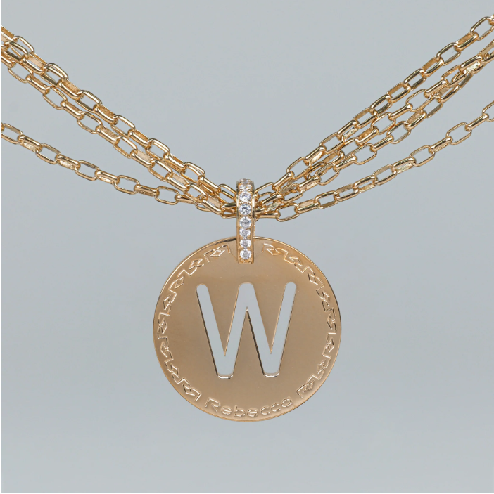 REBECCA MyWorld Letter Necklace - Gold|Four-Strand|Large Initial