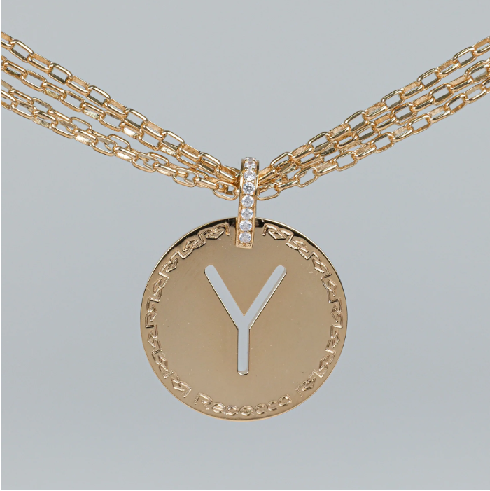 REBECCA MyWorld Letter Necklace - Gold|Four-Strand|Large Initial