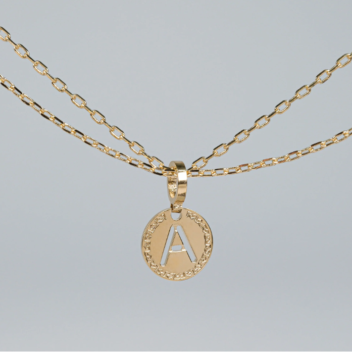 REBECCA MyWorld Letter Necklace - Gold|Two-Strand|Small Initial