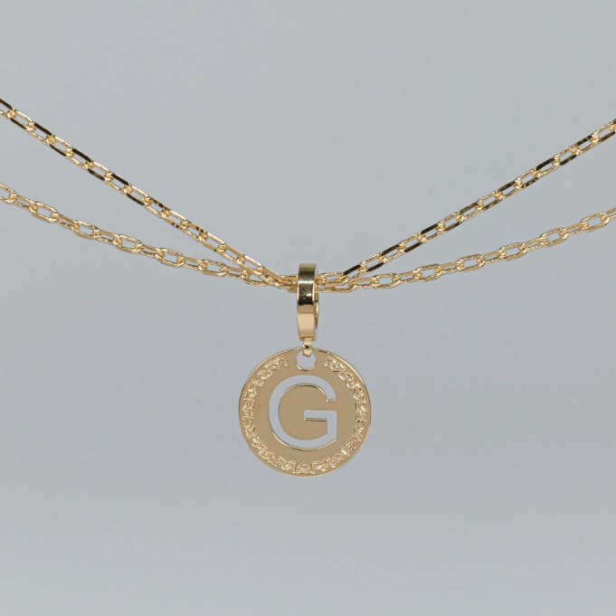 REBECCA MyWorld Letter Necklace - Gold|Two-Strand|Small Initial
