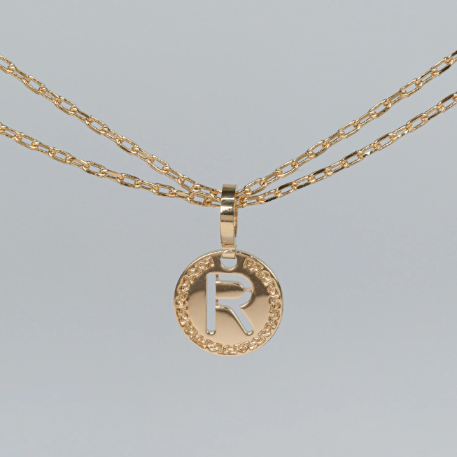 REBECCA MyWorld Letter Necklace - Gold|Two-Strand|Small Initial