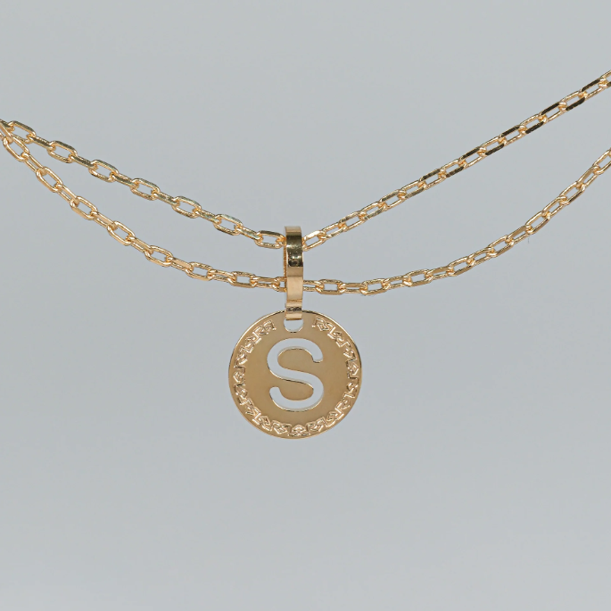 REBECCA MyWorld Letter Necklace - Gold|Two-Strand|Small Initial
