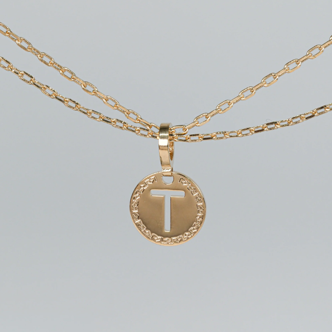 REBECCA MyWorld Letter Necklace - Gold|Two-Strand|Small Initial