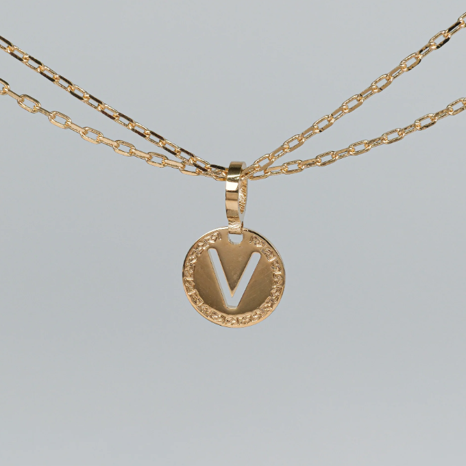 REBECCA MyWorld Letter Necklace - Gold|Two-Strand|Small Initial