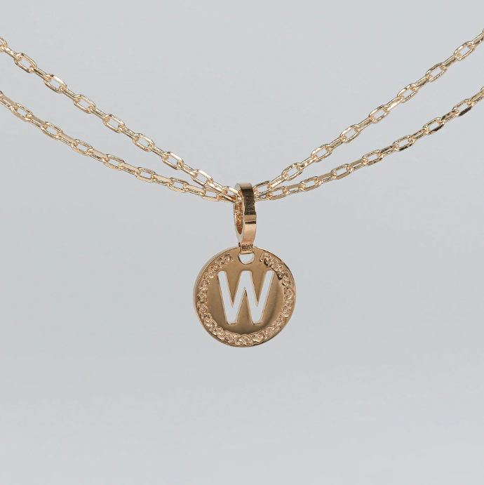 REBECCA MyWorld Letter Necklace - Gold|Two-Strand|Small Initial