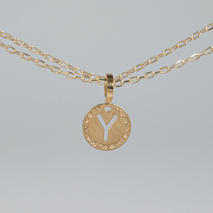 REBECCA MyWorld Letter Necklace - Gold|Two-Strand|Small Initial
