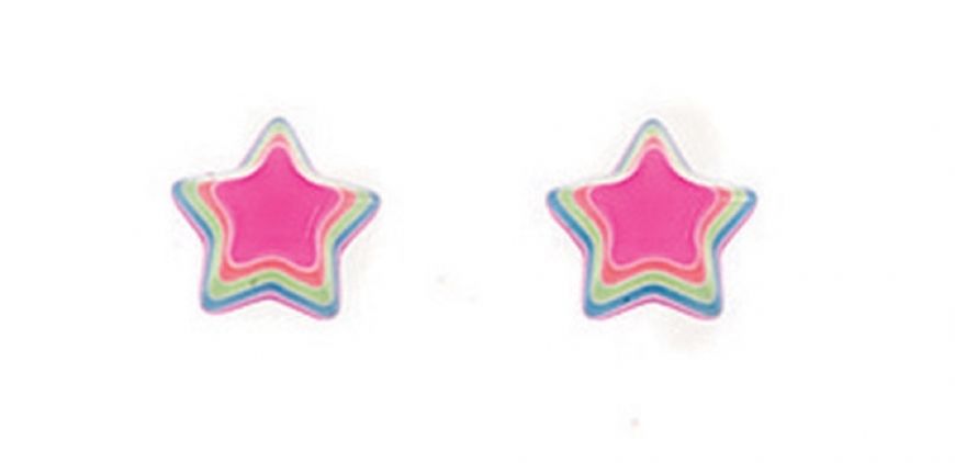 Neon Rainbow Star Stud Earrings - John Ross Jewellers