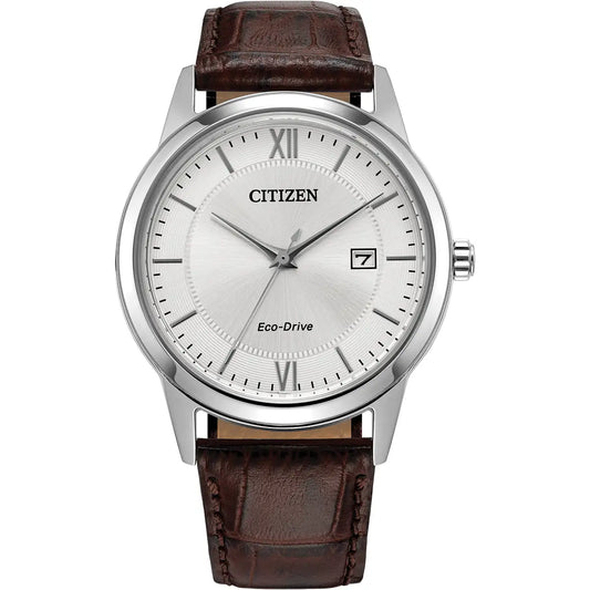 Citizen Corso Silver Leather Watch - John Ross Jewellers