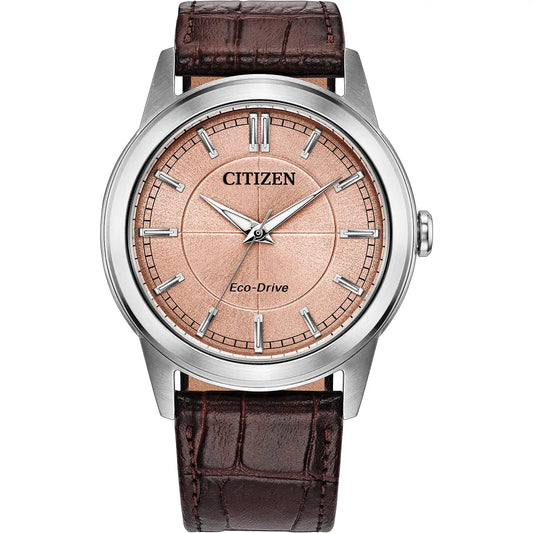 Citizen Rolan Silver Leather Watch