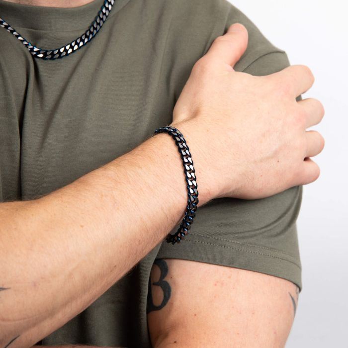 Fred Bennett Blue Curb Chain Bracelet - John Ross Jewellers