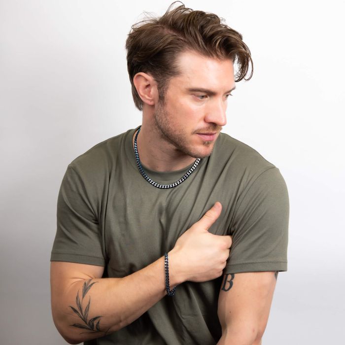 Fred Bennett Blue Curb Chain Bracelet - John Ross Jewellers