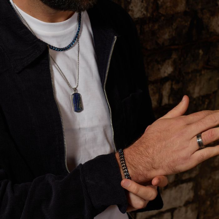 Fred Bennett Blue Curb Chain Bracelet - John Ross Jewellers