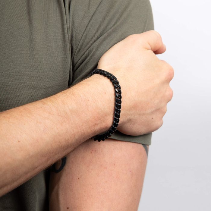 Fred Bennett Black Chunky Curb Bracelet - John Ross Jewellers