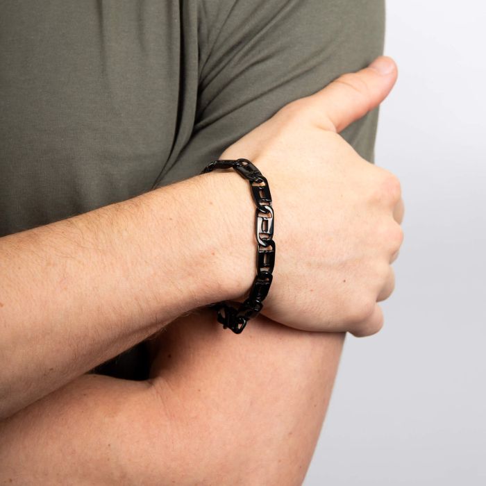 Fred Bennett Black Chunky Anchor Chain Bracelet - John Ross Jewellers