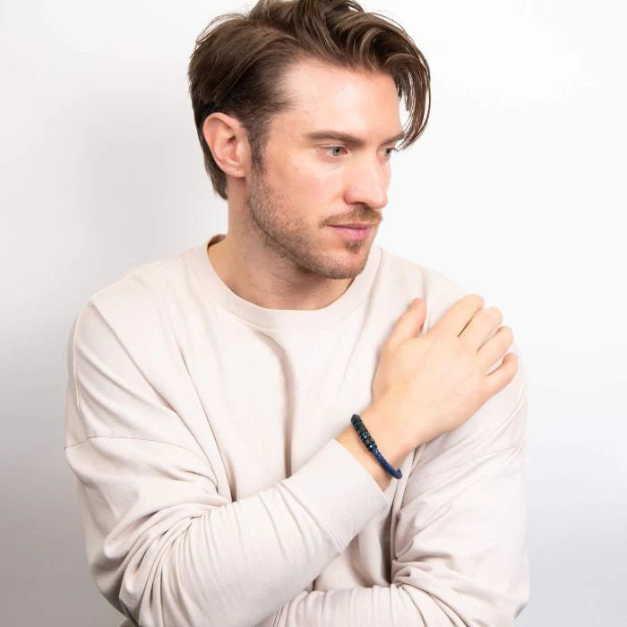 Fred Bennett Blue Leather Bracelet - John Ross Jewellers