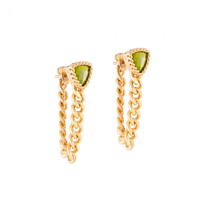 REBECCA Cocktail - Apple Green Chain Wrap Earrings - John Ross Jewellers